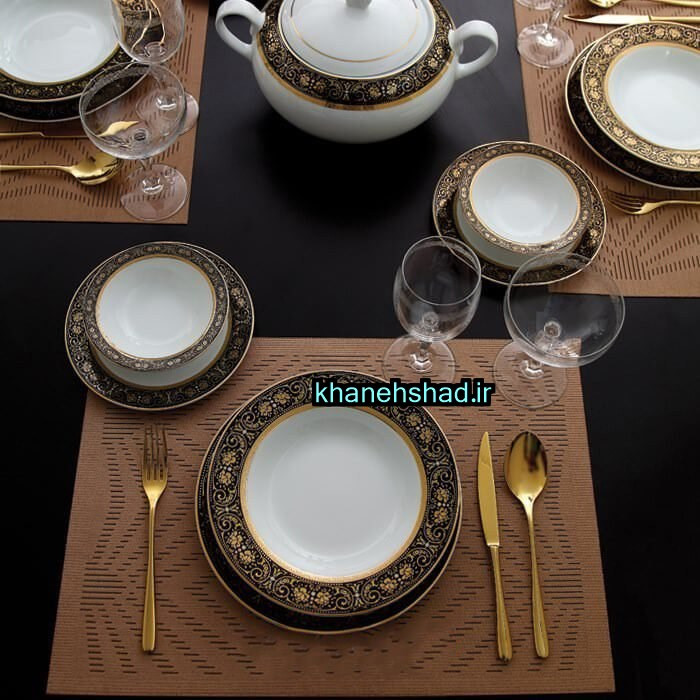 سرویس چینی زرین 12 نفره طرح میدنایت 102 پارچه درجه یک
