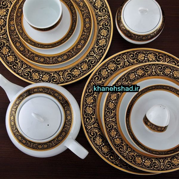 سرویس چینی زرین 12 نفره طرح میدنایت 102 پارچه درجه یک