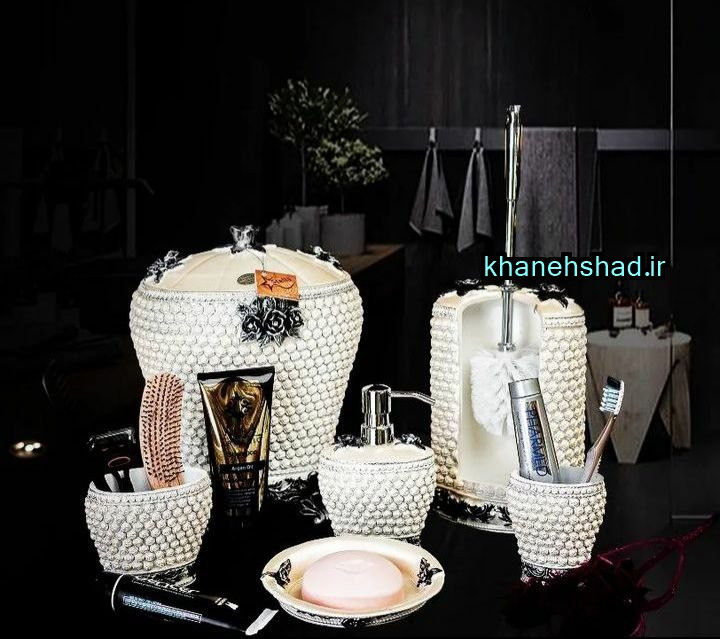 ست سرویس بهداشتی رزینی دیاموند سفید