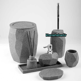 ست سرویس بهداشتی رزینی مینیمال صخره طوسی گرانیتی