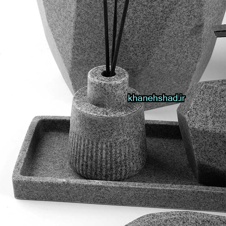 ست سرویس بهداشتی رزینی مینیمال صخره طوسی گرانیتی