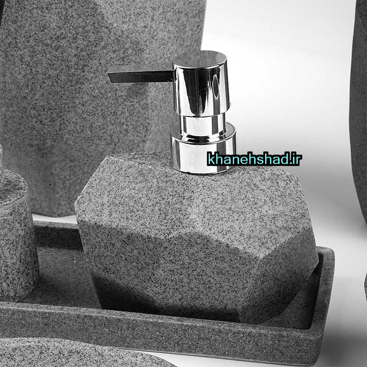 ست سرویس بهداشتی رزینی مینیمال صخره طوسی گرانیتی