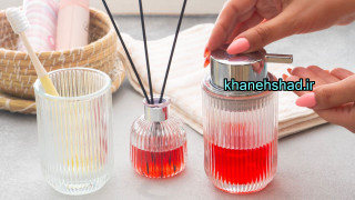 ست بهداشتی شیشه ای 3 تکه