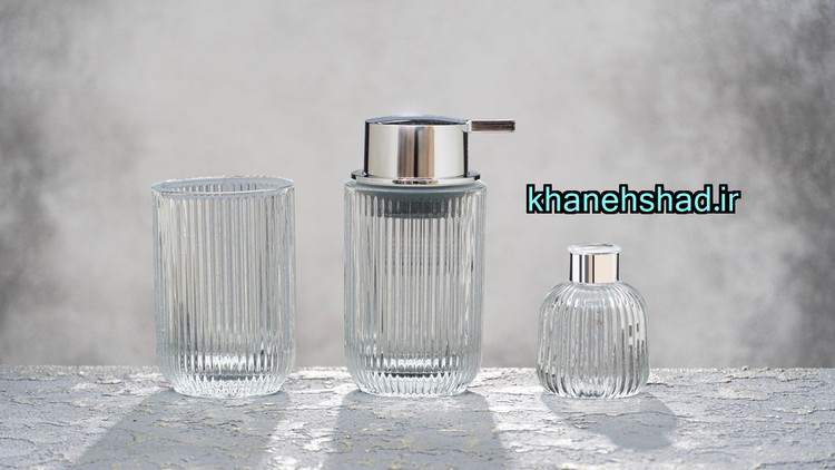 ست بهداشتی شیشه ای 3 تکه