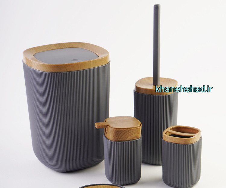 ست سرویس بهداشتی مدرن اکرولیک طوسی چوب روما