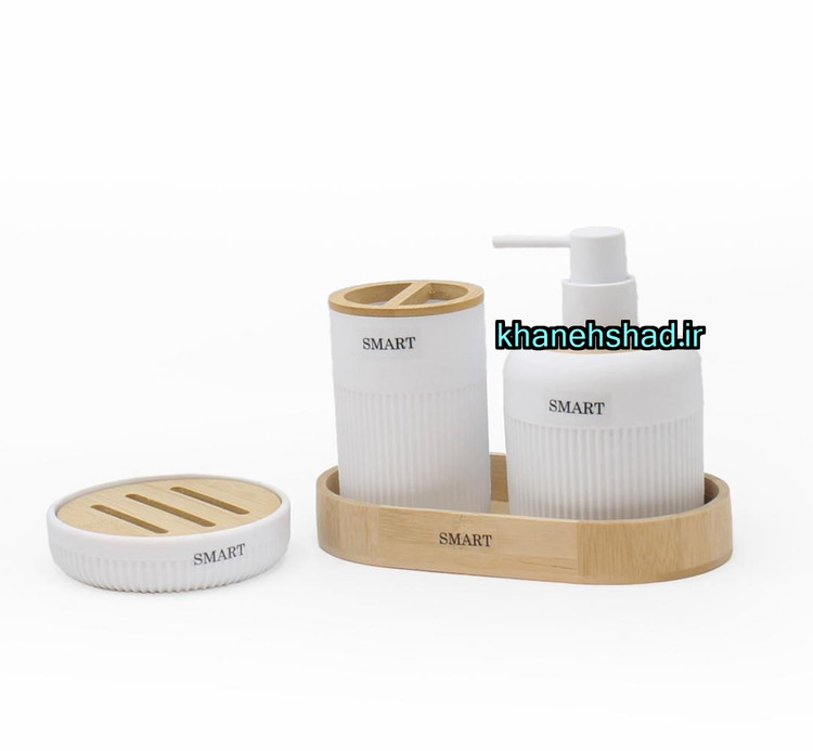 ست بهداشتی فانتزی اکرولیک سفید مات چوب اسمارت وارداتی