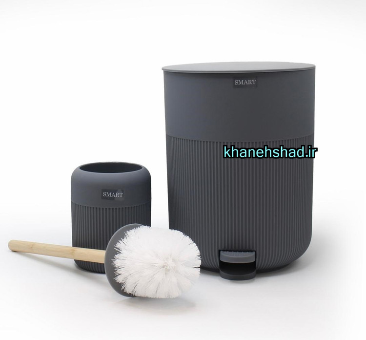 ست بهداشتی فانتزی اکرولیک طوسی مات چوب اسمارت وارداتی