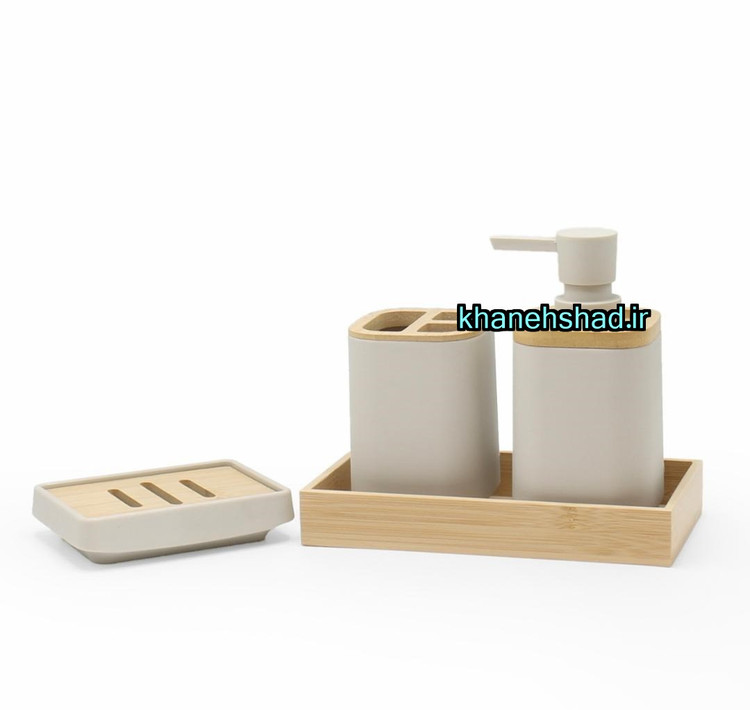 ست بهداشتی مینیمال اکرولیک کرم مات چوب پاندورا