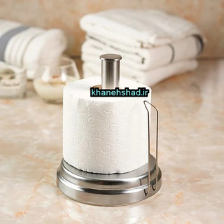 پایه رول دستمال کاغذی حوله ای رومیزی کوتاه استیل مات