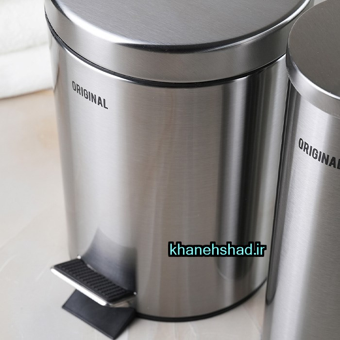 سطل و فرچه دستشویی اورجینال مدرن استیل خش دار ساده
