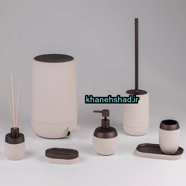 ست سرویس بهداشتی اکرولیک مینیمال شارلوت کرم قهوه ای مات