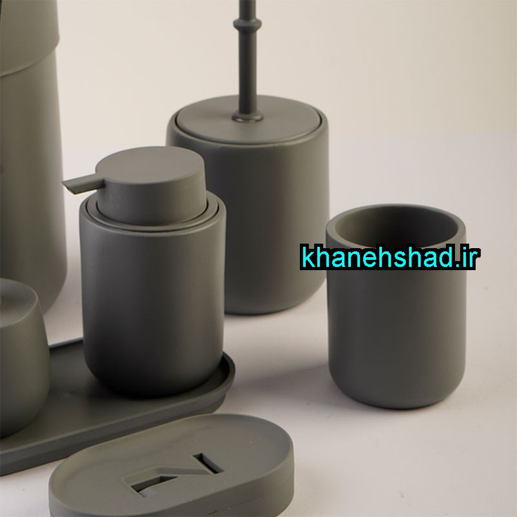 ست بهداشتی مینیمال اکرولیک طوسی مات شاهین