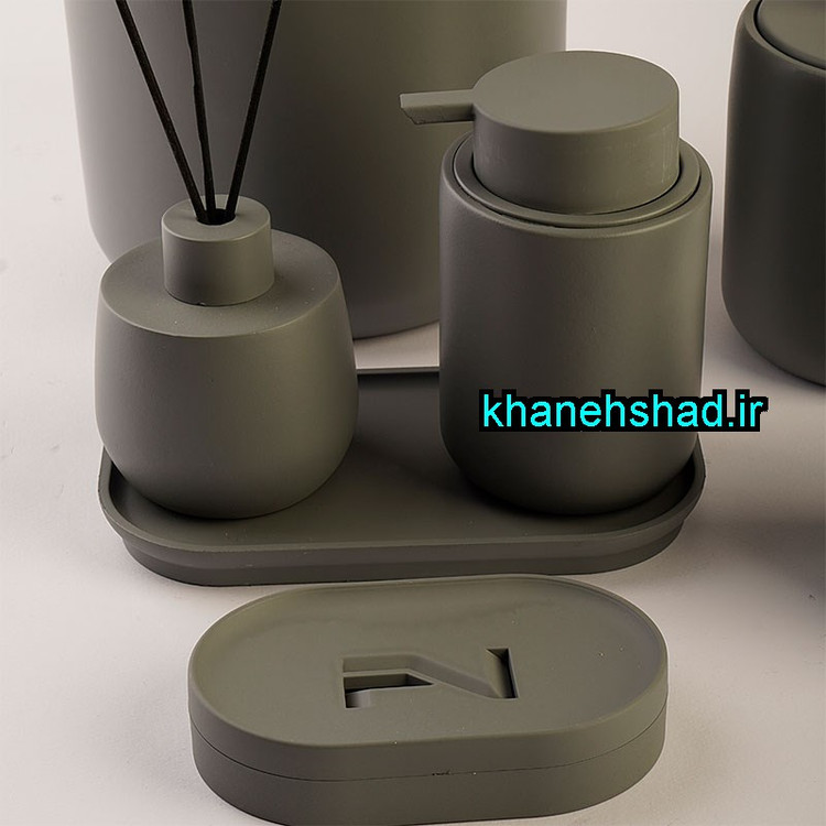 ست بهداشتی مینیمال اکرولیک طوسی مات شاهین