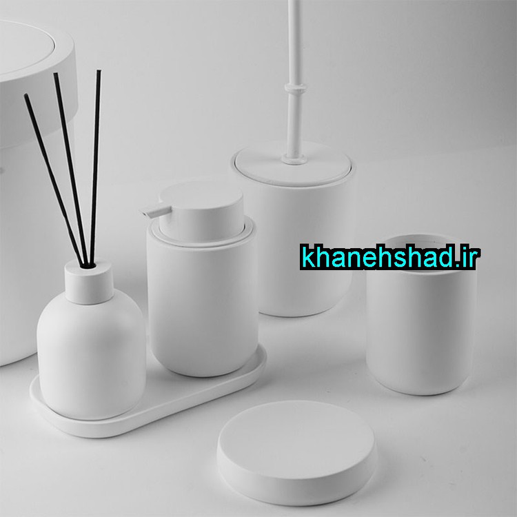ست بهداشتی مینیمال اکرولیک سفید مات شاهین