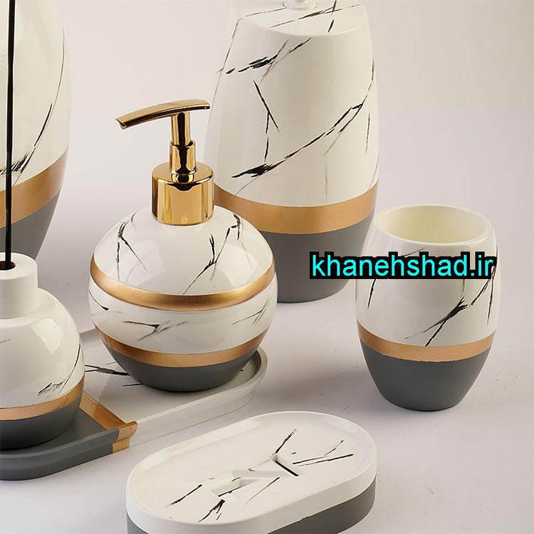 ست سرویس بهداشتی رزینی ماربل فید طوسی