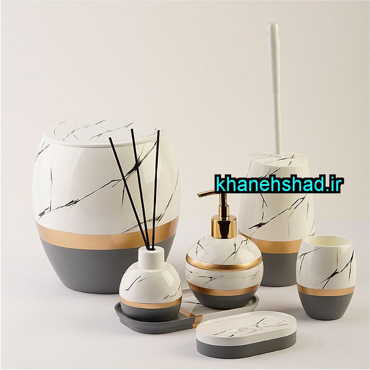 ست سرویس بهداشتی رزینی ماربل فید طوسی