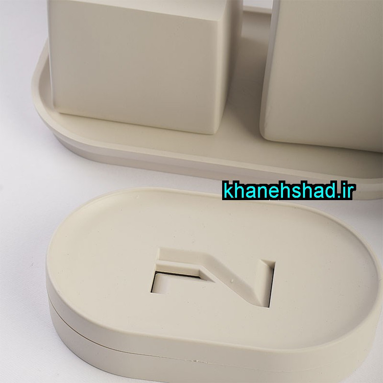 ست بهداشتی مینیمال اکرولیک کرم وانیلی کوادارتو