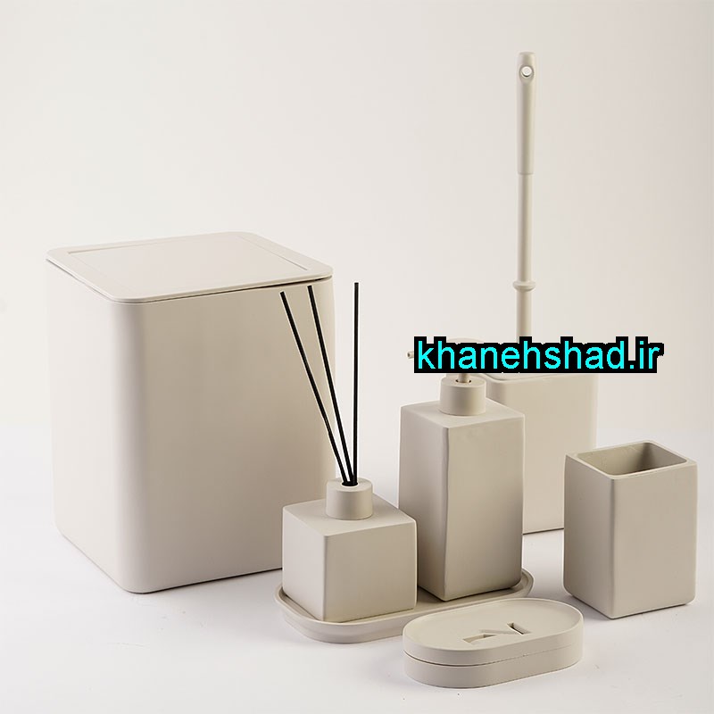 ست بهداشتی مینیمال اکرولیک کرم وانیلی کوادارتو