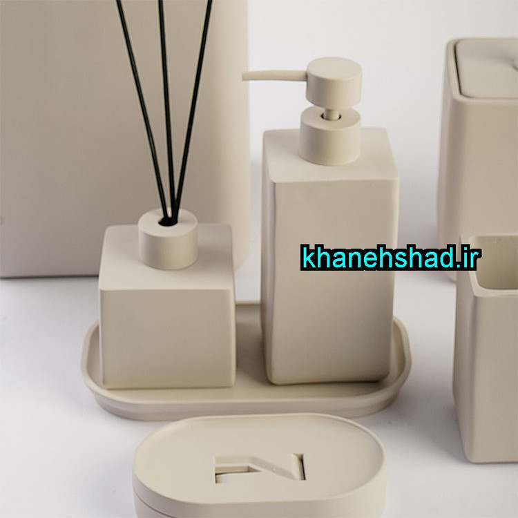ست بهداشتی مینیمال اکرولیک کرم وانیلی کوادارتو
