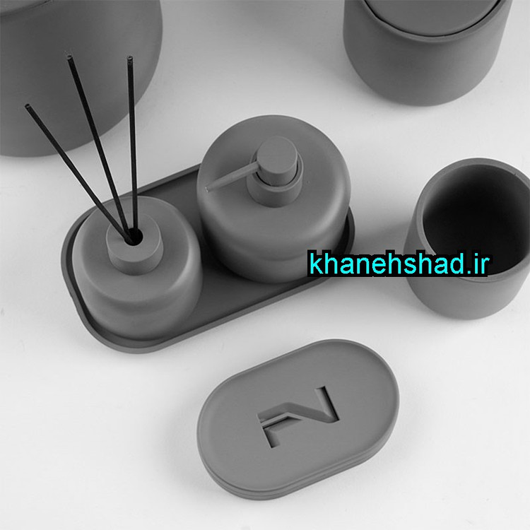 ست بهداشتی مدرن اکرولیک طوسی ماتیلدا