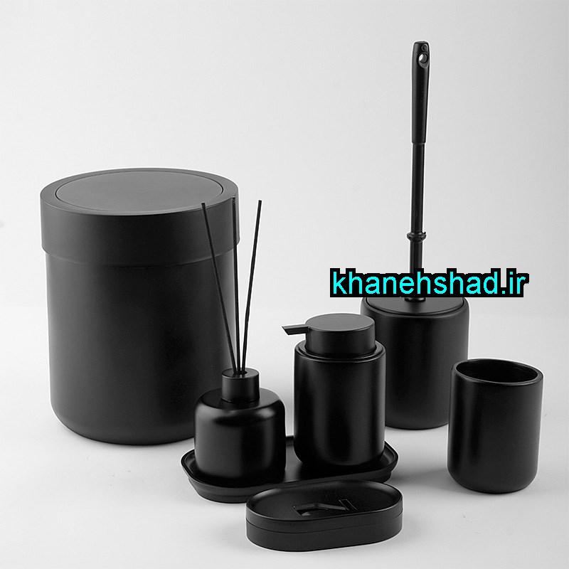ست بهداشتی مینیمال اکرولیک مشکی شاهین