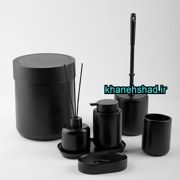 ست بهداشتی مینیمال اکرولیک مشکی شاهین