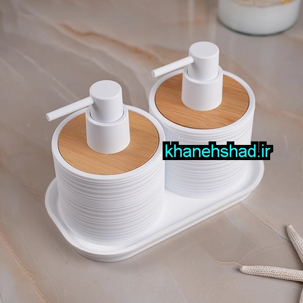 جامایع دستشویی دوقلو اکرولیک شیاردار بامبو سفید
