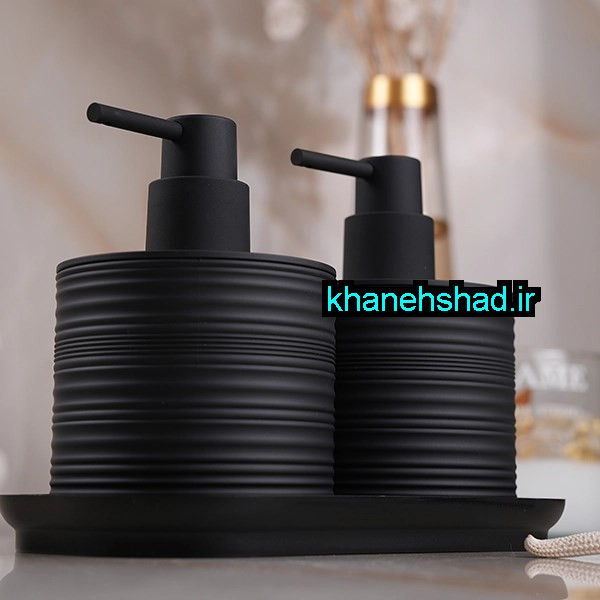 جامایع دستشویی دوقلو اکرولیک شیاردار بامبو مشکی