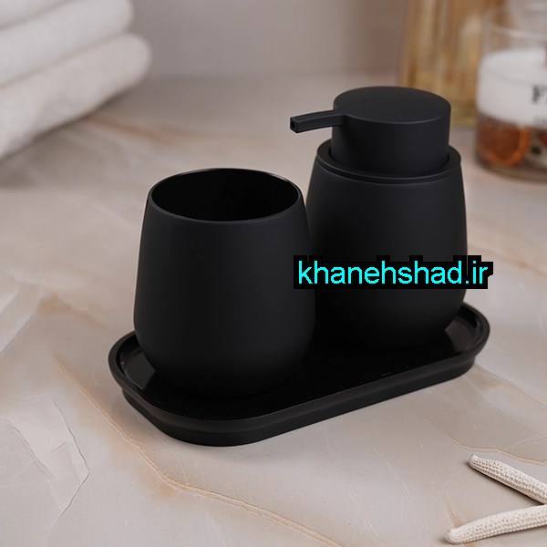 جامایع دستشویی دوقلو اکرولیک با جامسواکی روبرتو مشکی
