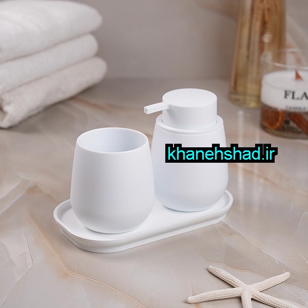 جامایع دستشویی دوقلو اکرولیک با جامسواکی روبرتو سفید