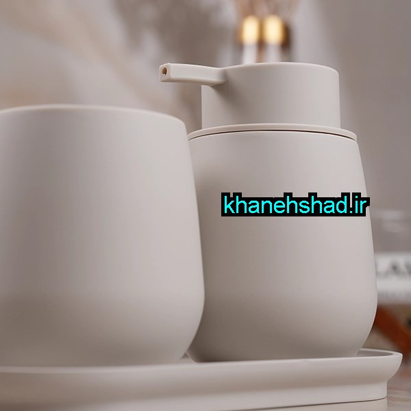جامایع دستشویی دوقلو اکرولیک با جامسواکی روبرتو کرم وانیلی