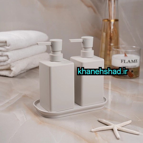 جامایع دستشویی دوقلو اکرولیک کوادراتو کرم