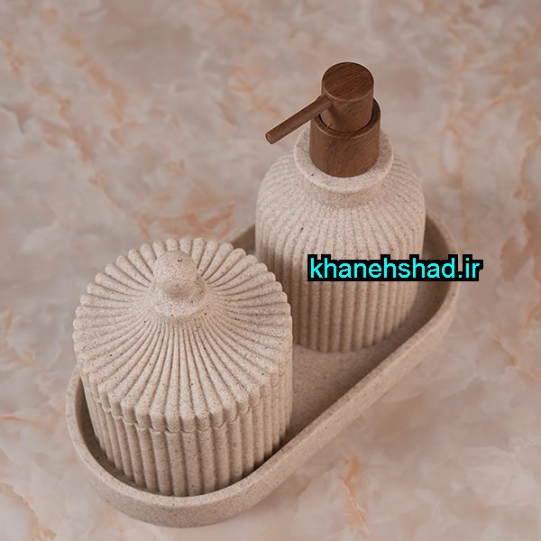 جامایع دستشویی دوقلو با پنبه دان کورین شانی کرم شنی