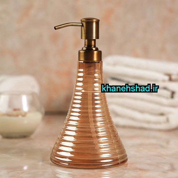 جامایع دستشویی تک شیشه ای هندی شیاردار طلایی 350 سی سی