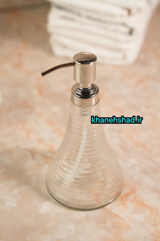 جامایع دستشویی تک شیشه ای هندی شیاردار بی رنگ 350 سی سی