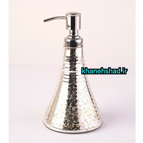 جامایع دستشویی تک شیشه ای هندی شیاردار نقره ای 350 سی سی
