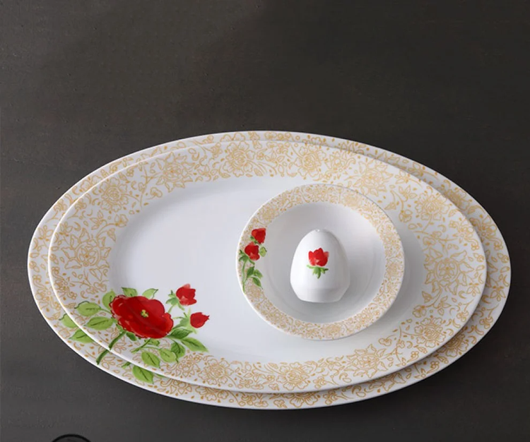 سرویس چینی زرین 6 نفره طرح شارلوت 28 پارچه گرد درجه عالی