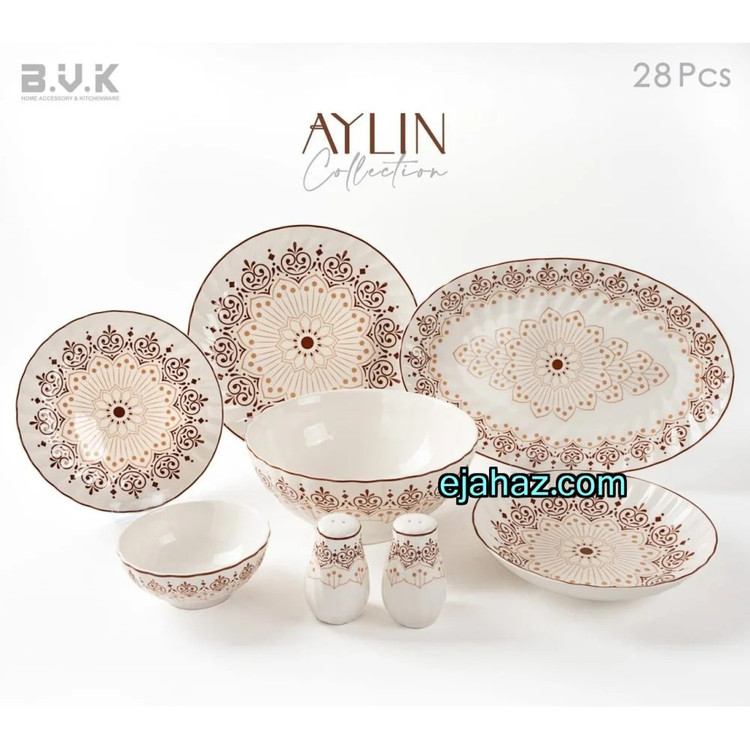 سرویس چینی مدرن بی وی کی 6 نفره 28 پارچه آیلین