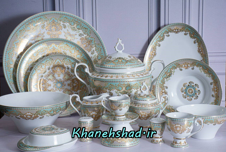 سرویس غذاخوری چینی لورین 12 نفره طرح پر لوکس