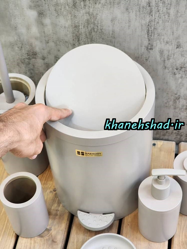 ست بهداشتی فانتزی هارمونی استخوانی مات پدالی بادبزنی