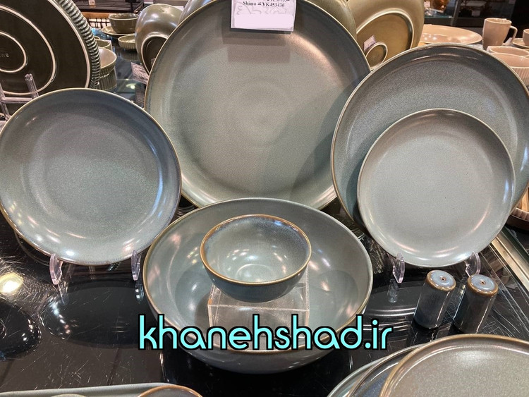 سرویس چینی مدرن بی وی کی 6 نفره 32 پارچه سبز زیتونی شیمو