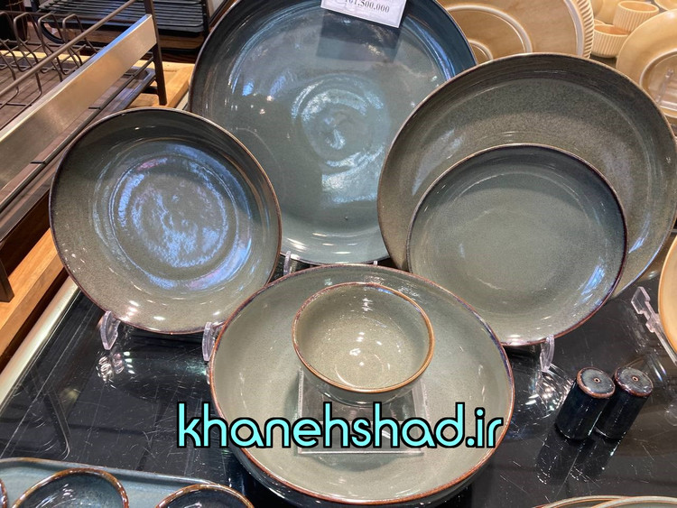 سرویس چینی بی وی کی مدرن 6 نفره 32 پارچه نوا سبز زیتونی