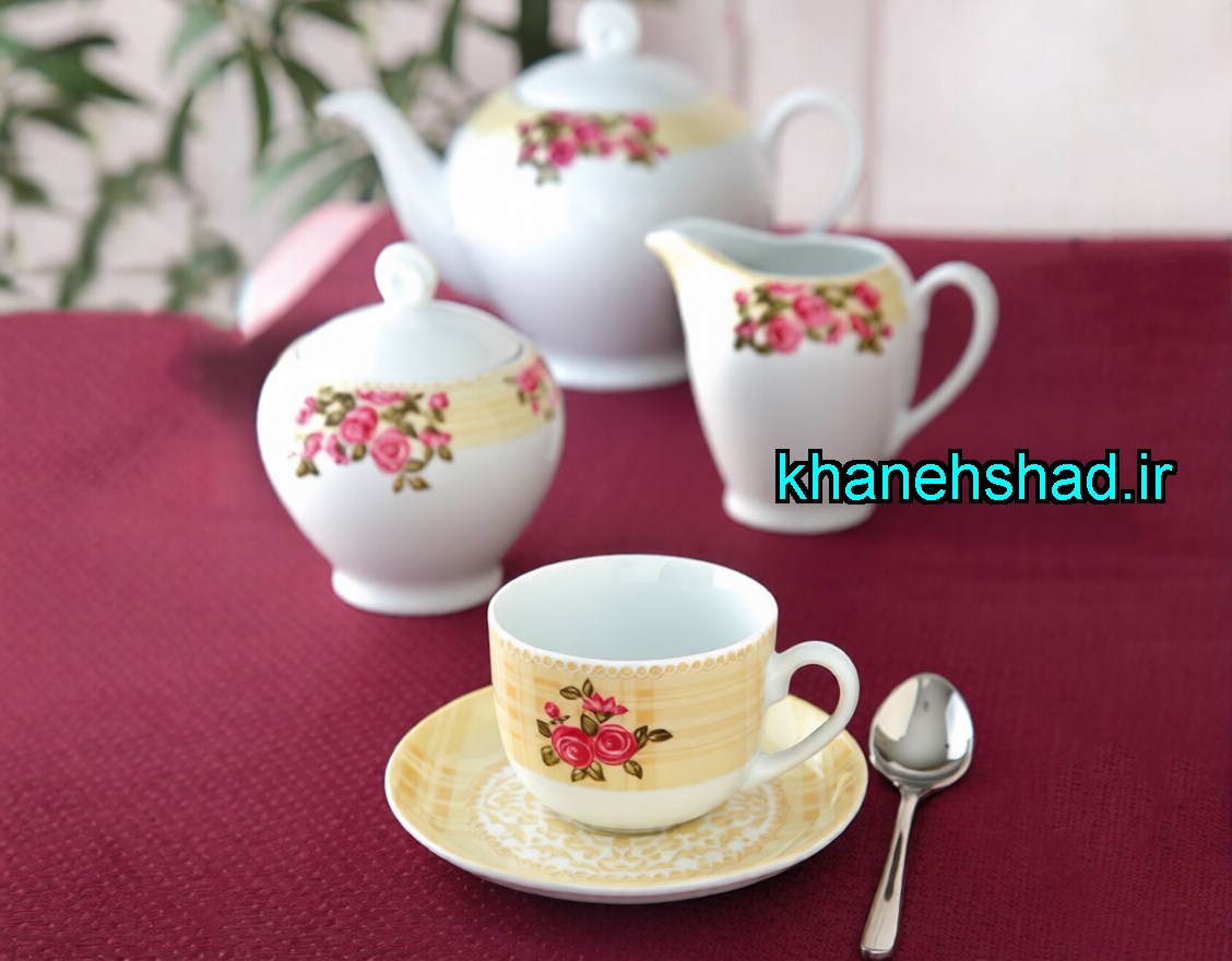 سرویس صبحانه خوری چینی زرین طرح هلن 17 پارچه