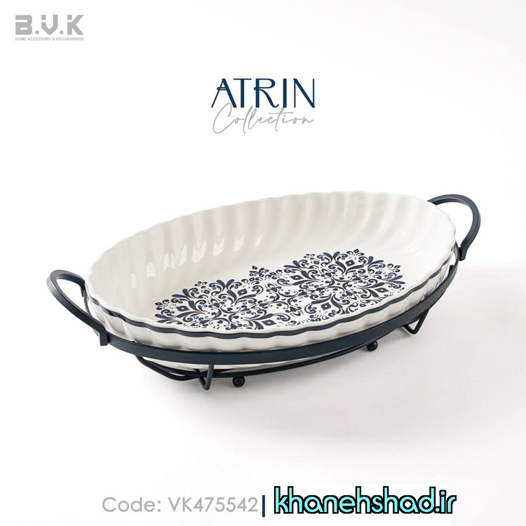 تابه بیضی بزرگ چینی بی وی کی طرح آترین