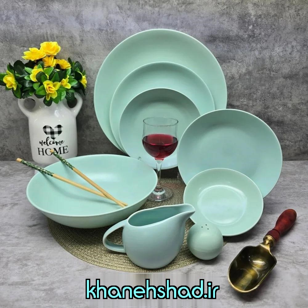 سرویس سرامیکی استون ور کلارا رومز 30 پارچه سبز ملایم مات
