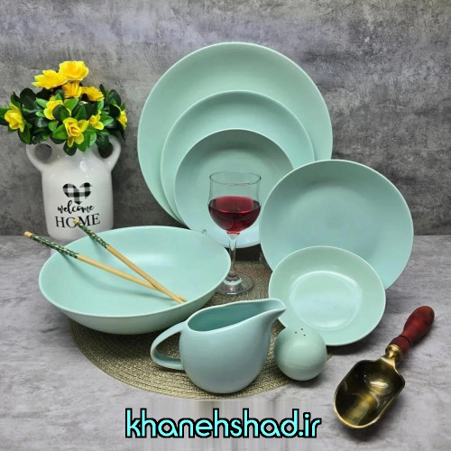 سرویس سرامیکی استون ور کلارا رومز 30 پارچه سبز ملایم مات
