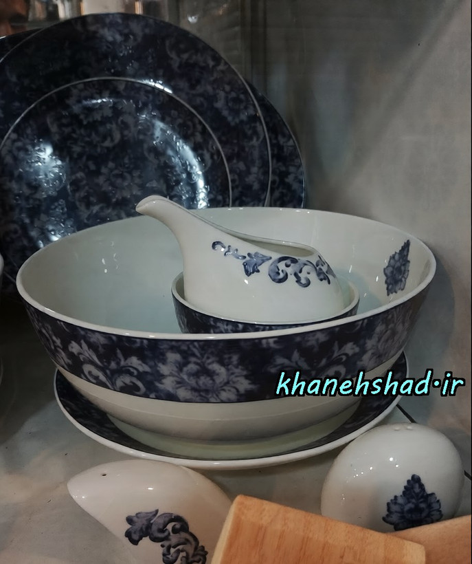 سرویس چینی بی وی کی 6 نفره 29 پارچه سورمه ای 717116